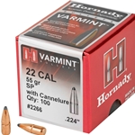 HORNADY 22 CAL 55GR SP W/CANNELURE 100CT