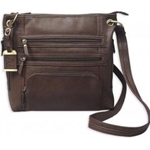 BULLDOG LARGE CROSSBODY PURSE BROWN