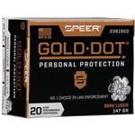 Speer GOLD DOT 9mm 147gr JHP 20/box