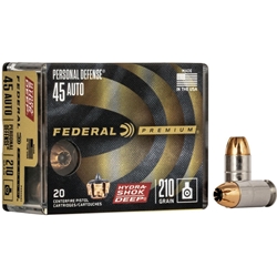 FEDERAL 45ACP HYDROSHOK DEEP 45ACP 210GR SELF DEFENSE