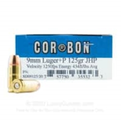 CORBON HIGH VELOCITY 9MM 115GR +P