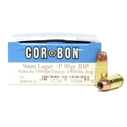 CORBON HOLLOWPOINT 9MM+P 90GR