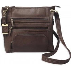 BULLDOG LARGE CROSSBODY PURSE BROWN