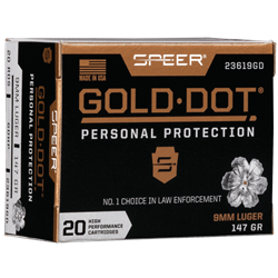 Speer GOLD DOT 9mm 147gr JHP 20/box