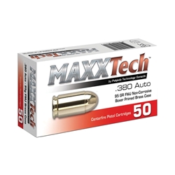 MAXXTECH FMJ BRASS 380acp 50/box 95gr